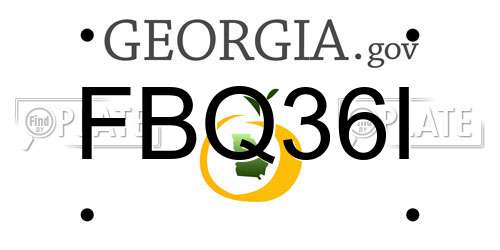 FBQ36I Georgia License Plate