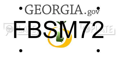 FBSM72 Georgia License Plate