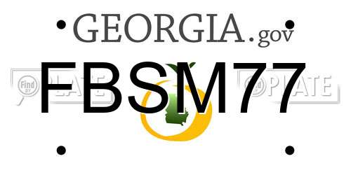 FBSM77 Georgia License Plate