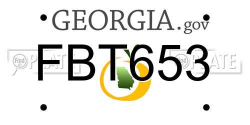 FBT653 Georgia License Plate