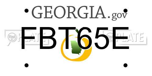 FBT65E Georgia License Plate