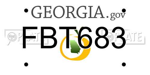 FBT683 Georgia License Plate