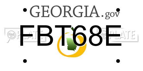 FBT68E Georgia License Plate