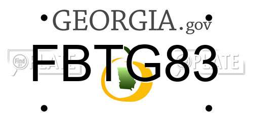 FBTG83 Georgia License Plate