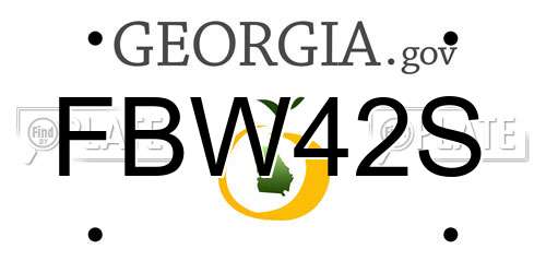 FBW42S Georgia License Plate
