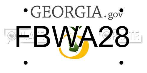 FBWA28 Georgia License Plate