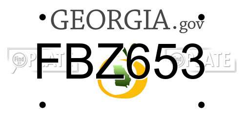 FBZ653 Georgia License Plate