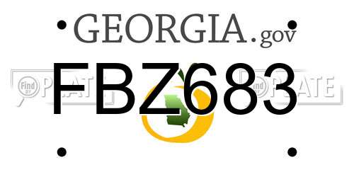 FBZ683 Georgia License Plate