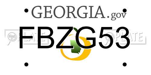 FBZG53 Georgia License Plate