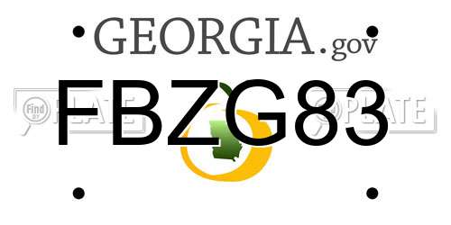 FBZG83 Georgia License Plate