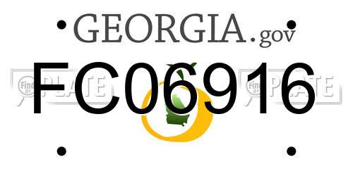 FC06916 Georgia License Plate