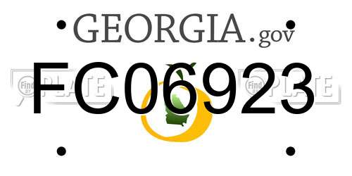 FC06923 Georgia License Plate