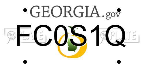 FC0S1Q Georgia License Plate