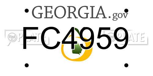 FC4959 Georgia License Plate