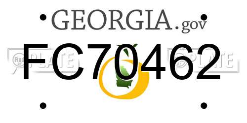 FC70462 Georgia License Plate