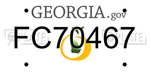 FC70467 Georgia License Plate