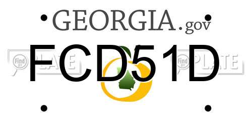 FCD51D Georgia License Plate