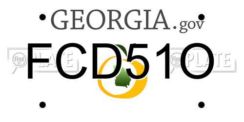 FCD51O Georgia License Plate