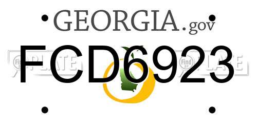 FCD6923 Georgia License Plate