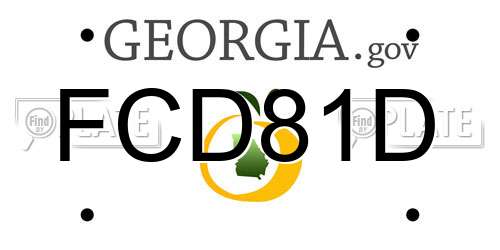 FCD81D Georgia License Plate