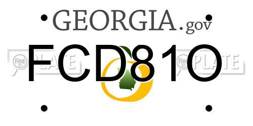 FCD81O Georgia License Plate