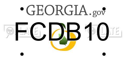 FCDB10 Georgia License Plate