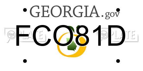 FCO81D Georgia License Plate