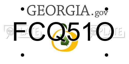 FCQ51O Georgia License Plate