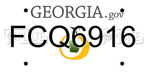 FCQ6916 Georgia License Plate