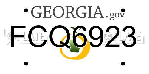 FCQ6923 Georgia License Plate