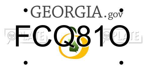 FCQ81O Georgia License Plate