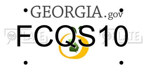 FCQS10 Georgia License Plate