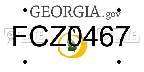 FCZ0467 Georgia License Plate