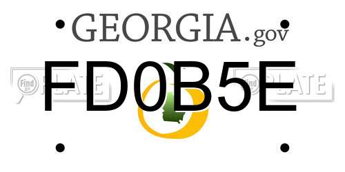 FD0B5E Georgia License Plate