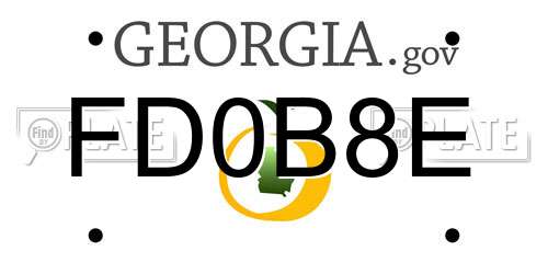 FD0B8E Georgia License Plate