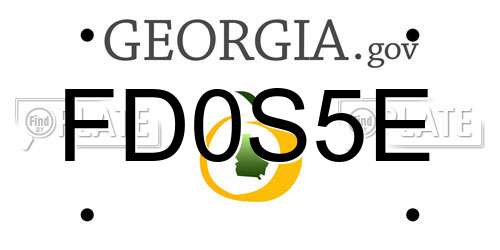 FD0S5E Georgia License Plate