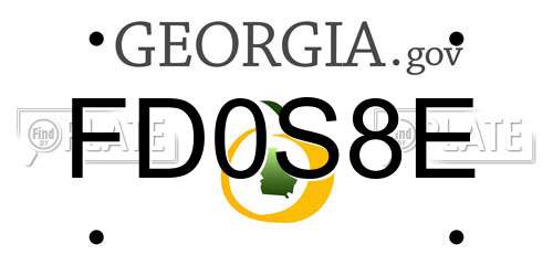FD0S8E Georgia License Plate
