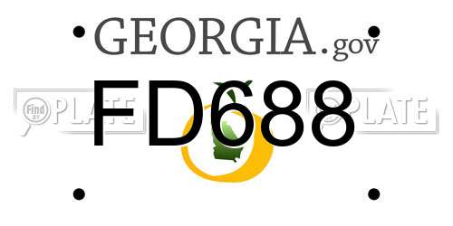FD688 Georgia License Plate