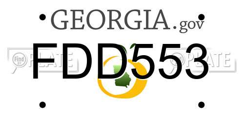 FDD553 Georgia License Plate