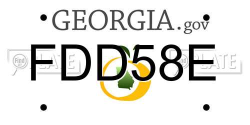 FDD58E Georgia License Plate