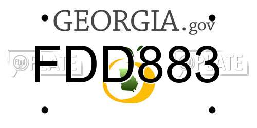 FDD883 Georgia License Plate