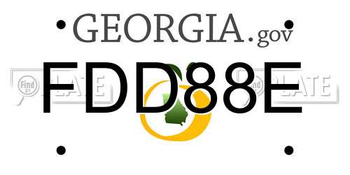 FDD88E Georgia License Plate