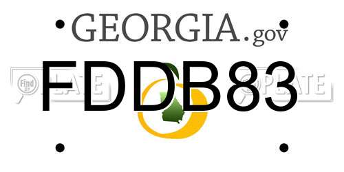 FDDB83 Georgia License Plate