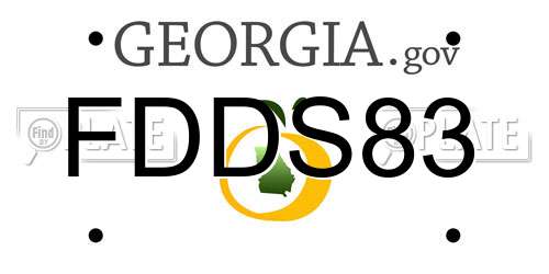 FDDS83 Georgia License Plate