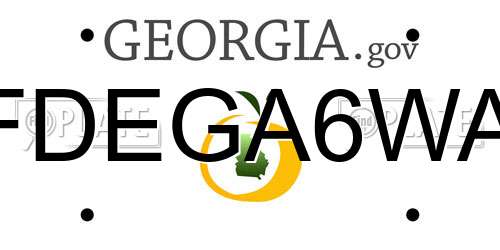 FDEGA6WA Georgia License Plate