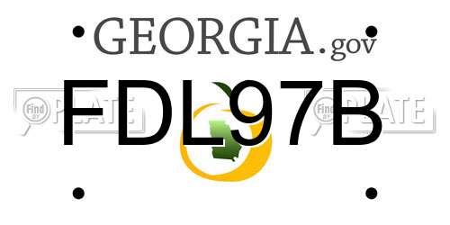 FDL97B Georgia License Plate