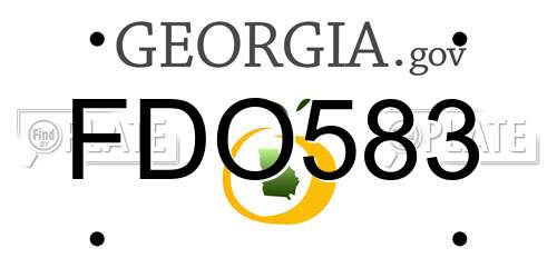 FDO583 Georgia License Plate