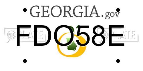 FDO58E Georgia License Plate