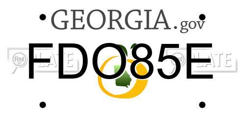 FDO85E Georgia License Plate