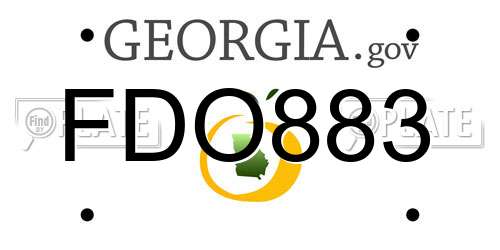 FDO883 Georgia License Plate